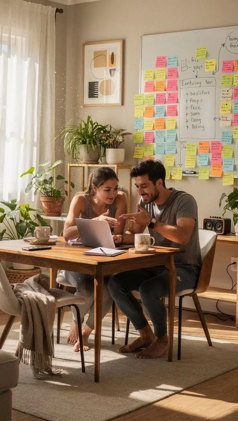 Person analyzing productivity metrics on a tablet in a modern office environment in Canada.